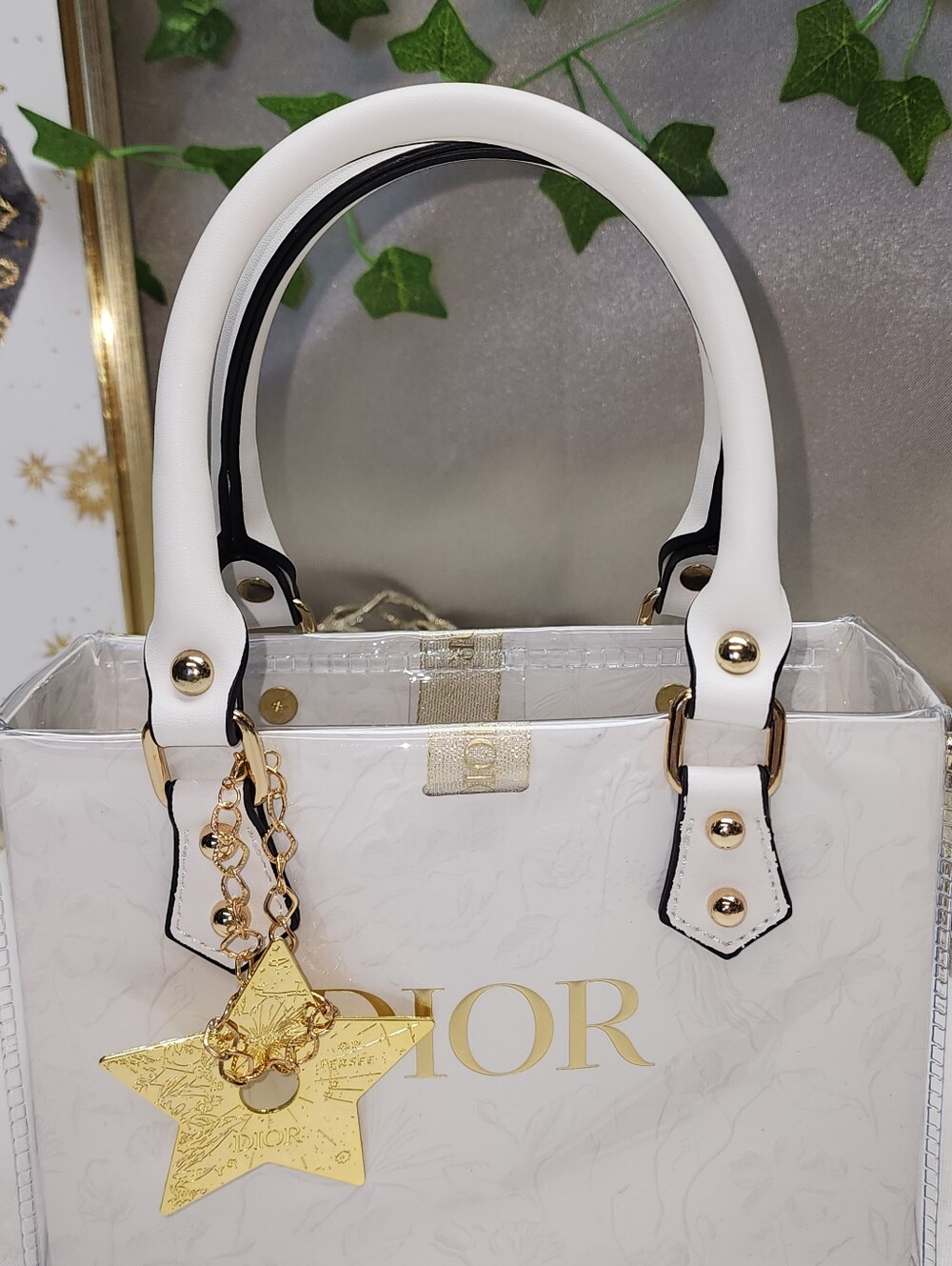 Authentic Dior PVC Shopping Retail Tote W/ Authentic Dior Charm Limited Edition - Picture 9 of 15